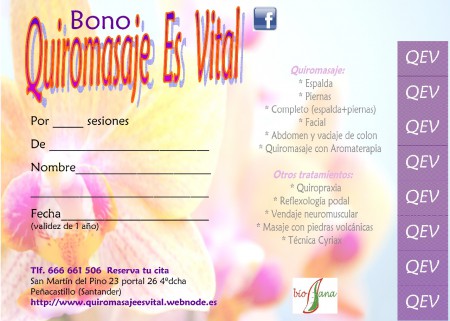 BONOS DE 6 Y 8 MASAJES